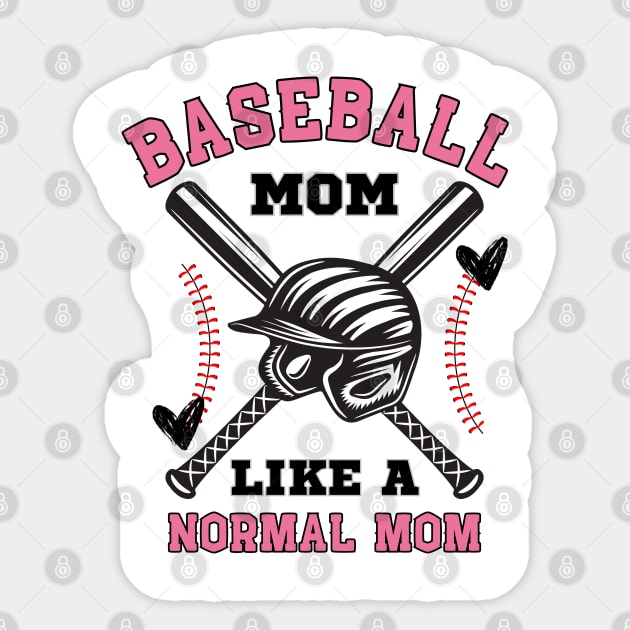 Mothers Day Shirt, Retro Baseball Mom Cool Moms Club Shirt, Funny Mom Shirt, Mom Birthday Gift, Cute Mom Gift, Rocker Mama Tee Sticker by Emouran